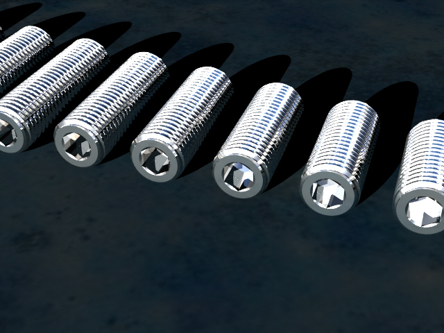 带和不带螺纹的DIN-913 ISO-4026 M20平顶六角凹头紧定螺钉。长度从16毫米到100毫米